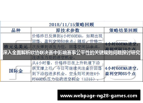 深入全面解析欧协联决赛中影响赛事公平性的关键规则问题探讨研究 深入全面解析欧协联决赛中影响赛事公平性的关键规则问题探讨研究